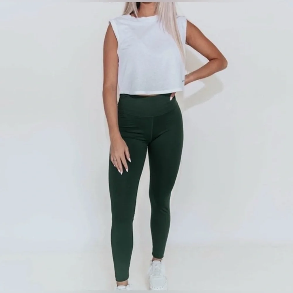 Kittenish Forest Green Leggings Women’s Size Medium - Picture 1 of 6